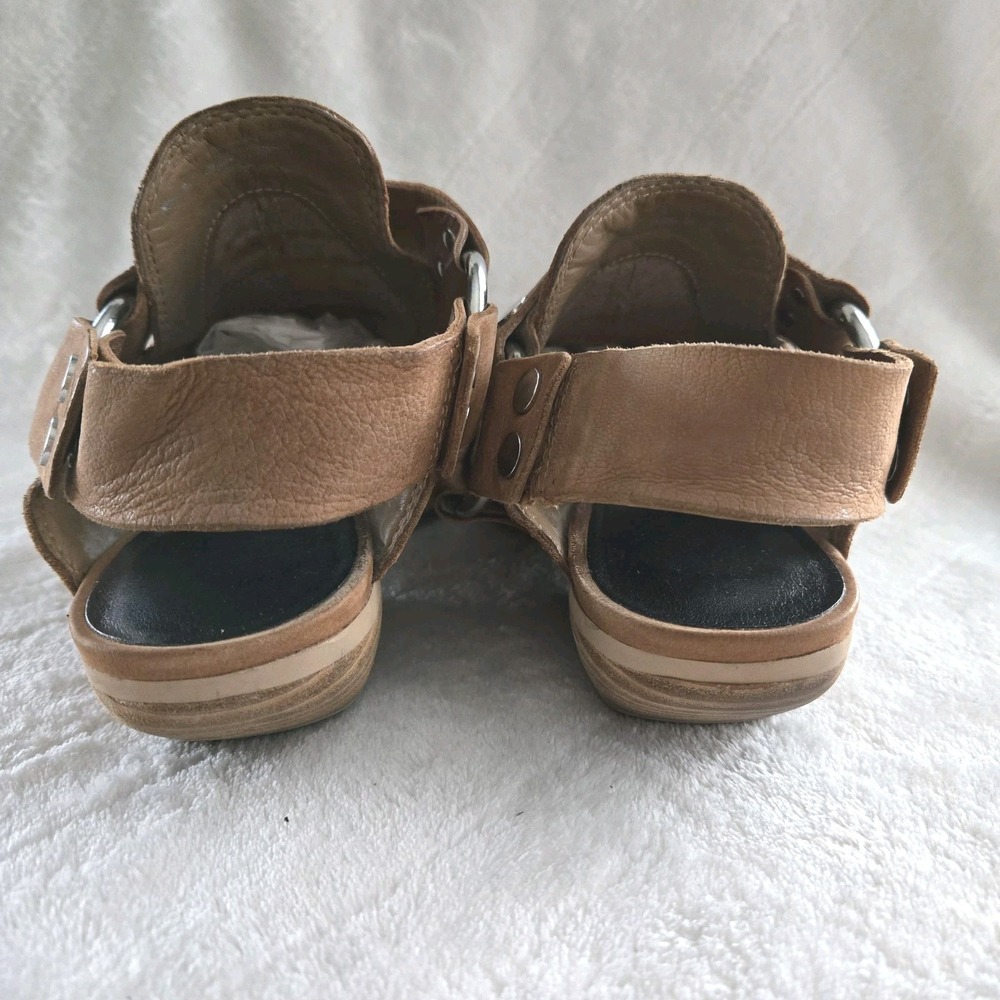 Dolce Vita Slingback Western Shoe 8.5 Urban Belted Harness Leather Stacked Heel - Picture 6 of 9
